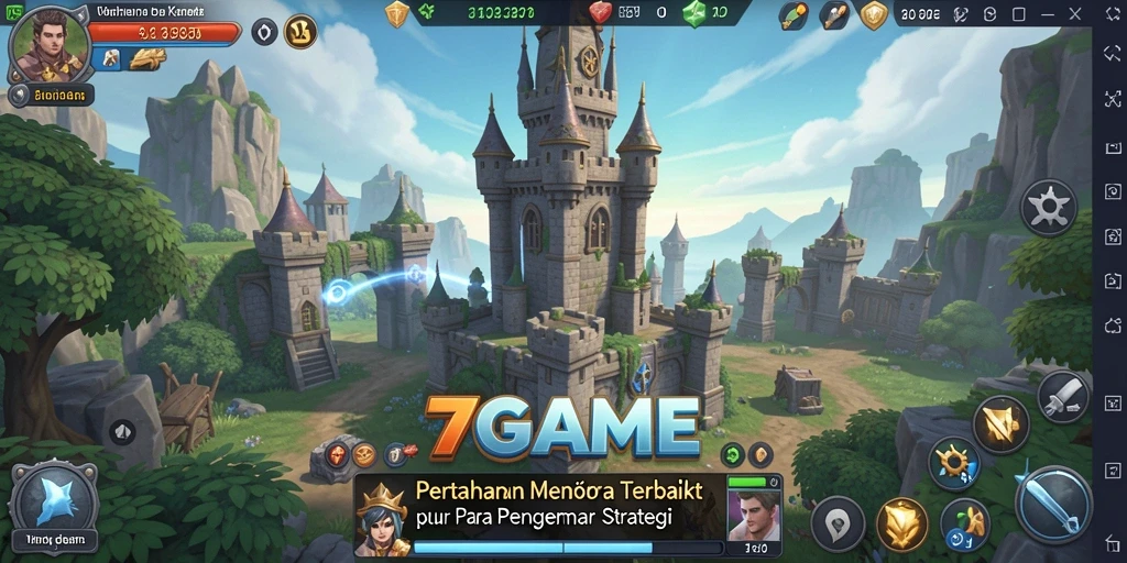Tangkapan layar game 7GAME menampilkan aksi pertahanan menara yang mendebarkan.