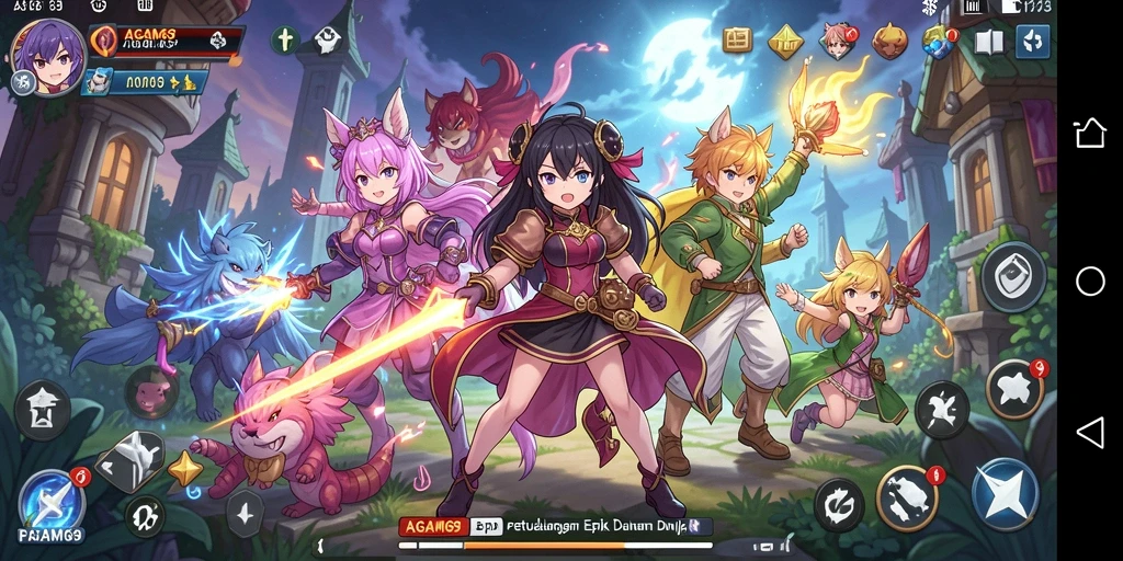 Gameplay AGAM69 menampilkan pertempuran seru dengan karakter anime ikonik.