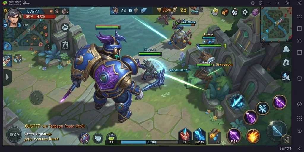 Gameplay UUS777 menampilkan strategi dan pertempuran yang dinamis.
