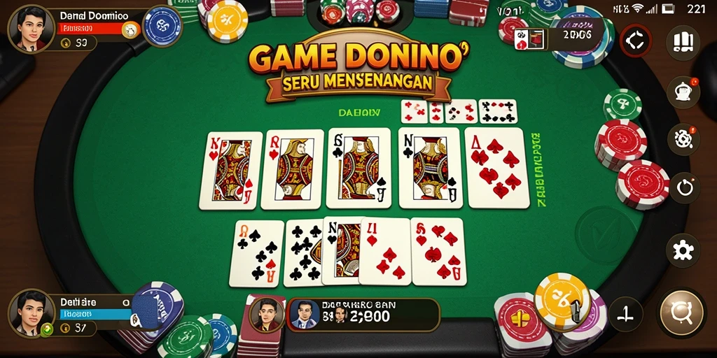 Tampilan gameplay V21 yang menarik dengan aksi domino yang seru.