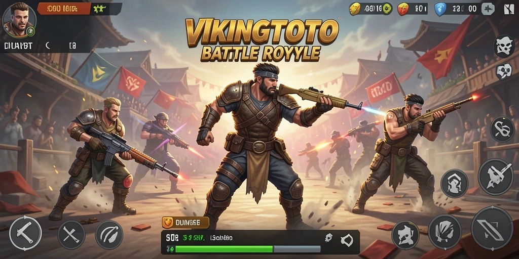Screenshot gameplay VIKINGTOTO yang menunjukkan aksi pertempuran seru.